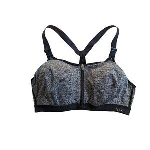 Victoria’s Secret Sport VSX Black/Gray Heathered Zip Sports Bra Medium